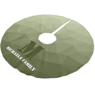 Army light green geometric mesh pattern Monogram Brushed Polyester Tree Skirt