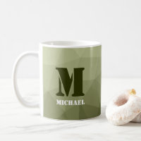 Army light green geometric mesh pattern Monogram