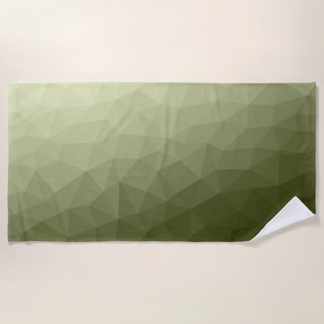 Army light green gradient geometric mesh pattern beach towel (Front)