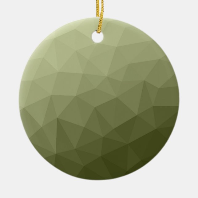 Army light green gradient geometric mesh pattern ceramic tree decoration (Front)