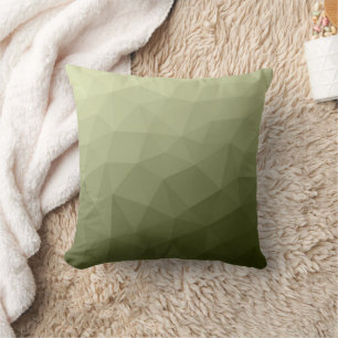 Army light green gradient geometric mesh pattern cushion