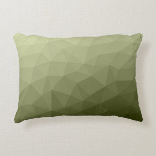 Army light green gradient geometric mesh pattern decorative cushion