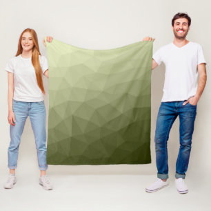 Army light green gradient geometric mesh pattern fleece blanket