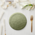 Army light green gradient geometric mesh pattern paper plate<br><div class="desc">Army green gradient geometric mesh pattern triangles ombre. 
Triangle geometric mesh with light dark grey green ombre gradient. 
military,  army,  pattern,  ombre,  mesh,  triangles,  geometry,  geometric,  gradient,  cool,  triangle,  green</div>