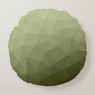 Army light green gradient geometric mesh pattern round cushion