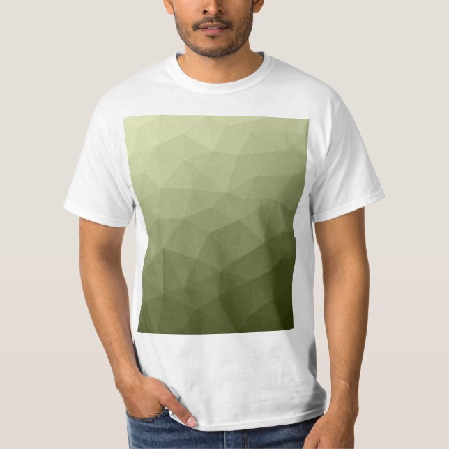 Army light green gradient geometric mesh pattern T-Shirt (Front)
