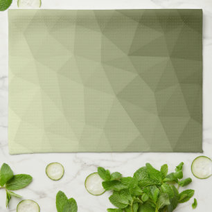 Army light green gradient geometric mesh pattern tea towel