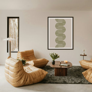 Army Lombard Wavy Lines Modern Minimal Art Print