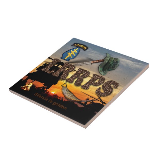 Army LRRPS Special Forces Green Berets SF Tile (Side)