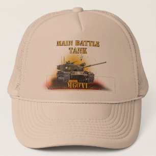 Army - Main Battle Tank - M60A1 w Fire- Right Face Trucker Hat