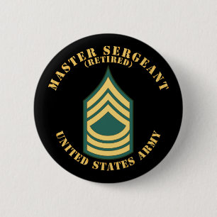 Army - Master Sergeant - MSG - Retired - Flat 6 Cm Round Badge