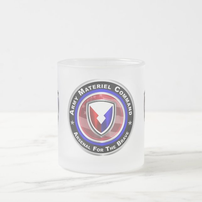 Army Materiel Command - AMC  Frosted Glass Coffee Mug (Center)