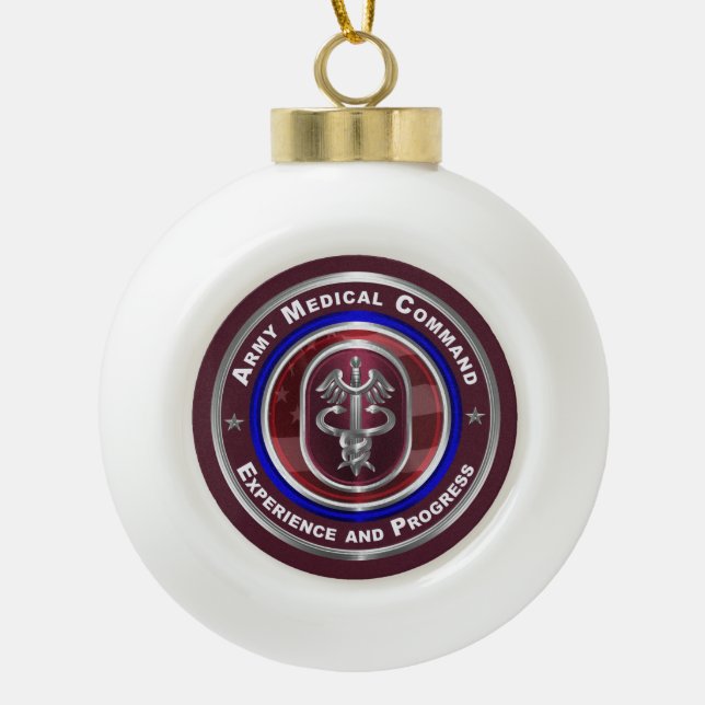 Army Medical Command-AMEDD Keepsake Ceramic Ball Christmas Ornament (Front)