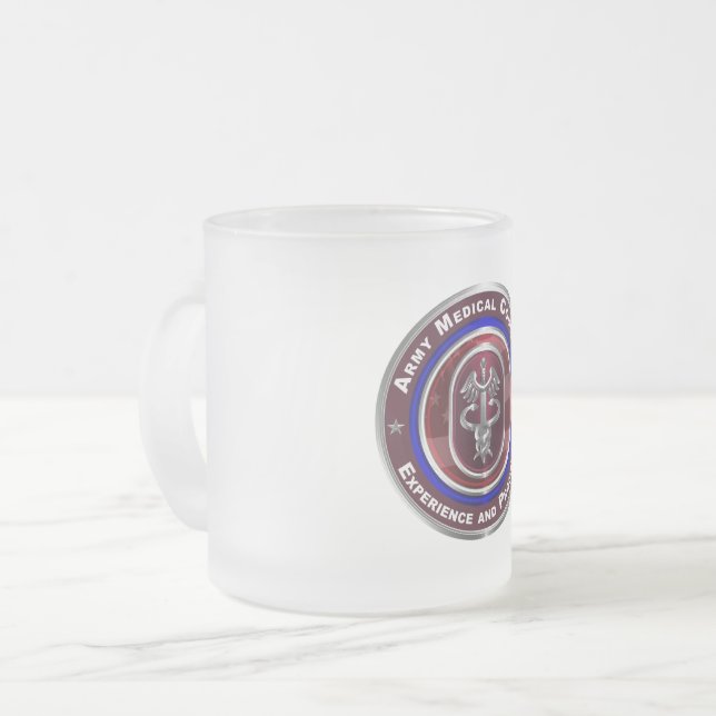 Army Medical Command Keepsake Frosted Glass Coffee Mug (Front Left)