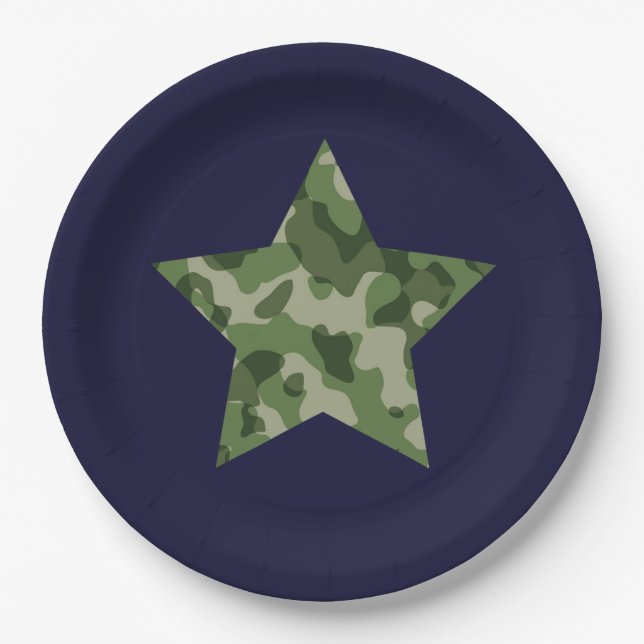 Army Military Birthday Party Paper Plate (Front)