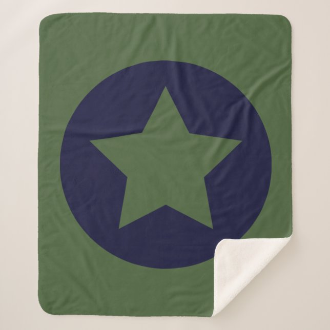 Army Military Boy Bedding Sherpa Blanket (Front)