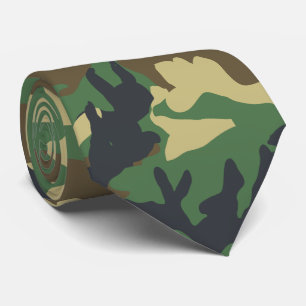 Army Military Camo Camouflage Print Armed Forces Tie