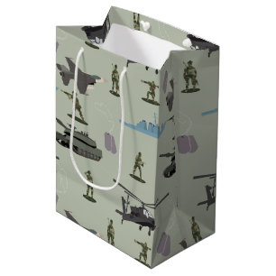 Army Military Camouflage Green Camo Birthday Medium Gift Bag