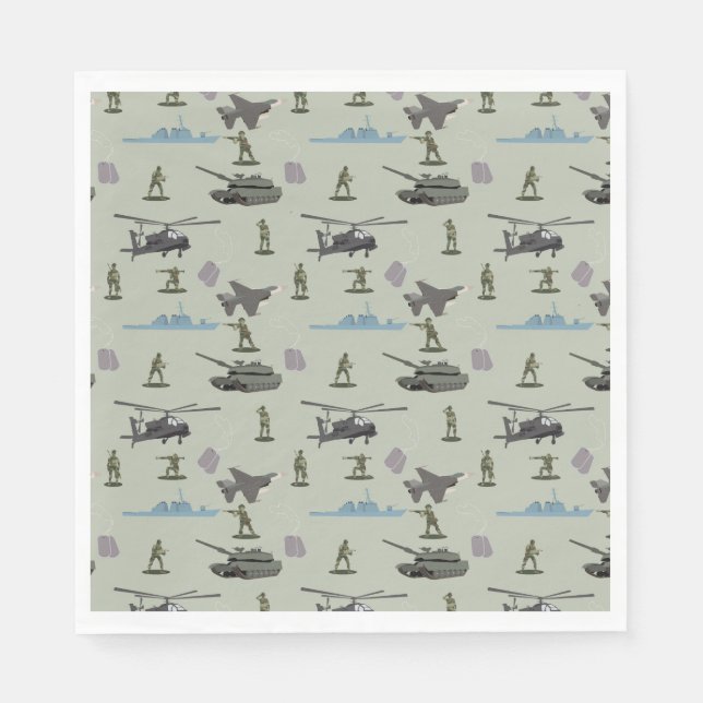 Army Military Camouflage Green Camo Birthday Napkin (Front)