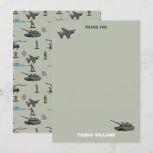 Army Military Camouflage Green Camo Birthday Thank You Card