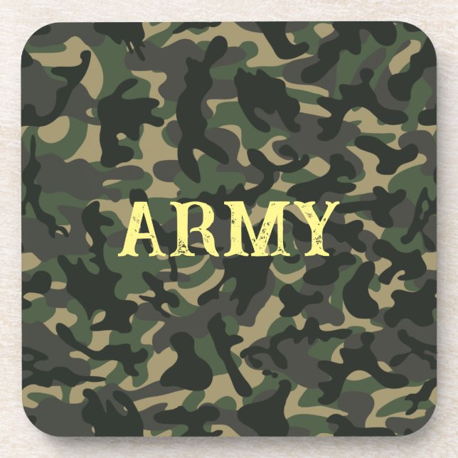 Army military camouflage green coaster (Front)