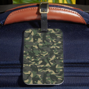 Army military camouflage green luggage tag