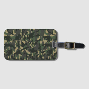 Army military camouflage green luggage tag