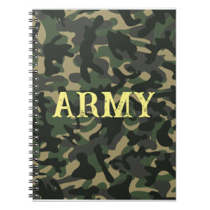 Army military camouflage green notebook