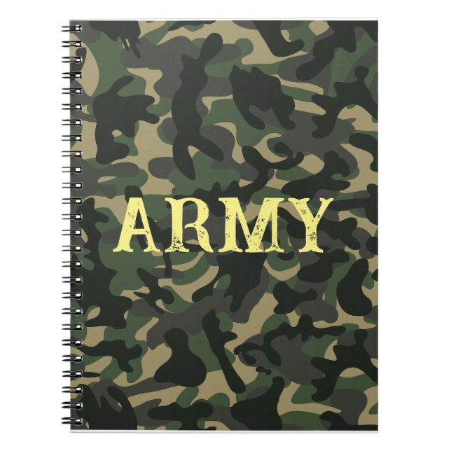 Army military camouflage green notebook (Front)