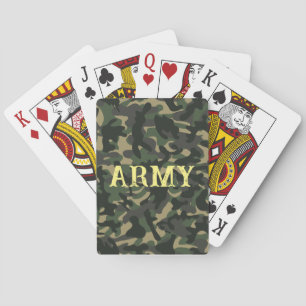 Army military camouflage green playing cards