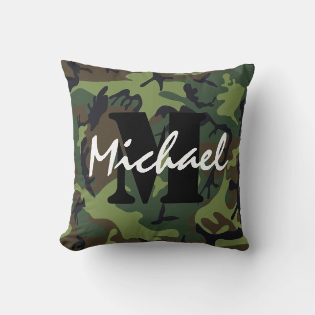 Army Military Initial Name | Kids Little Soldier Cushion (Front)
