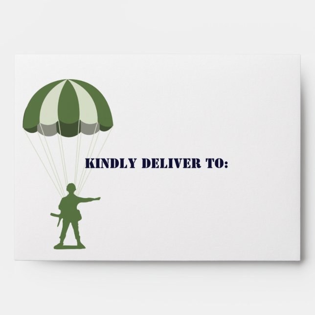 Army Military Paratrooper Birthday Party Envelope (Front)