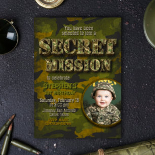 Army - Military - Soldier Boy Birthday  Invitation