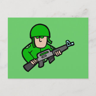 Army Military Soldier Camo Green Designer Art Postcard