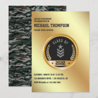 Army/Military themed Graduation Party Invitation