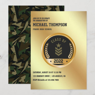 Army/Military themed Graduation Party Invitation