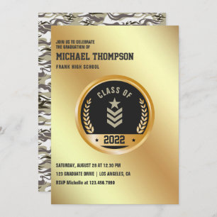 Army/Military themed Graduation Party Invitation