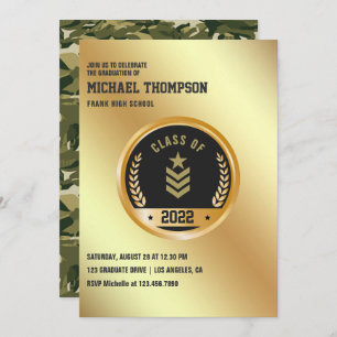 Army/Military themed Graduation Party Invitation