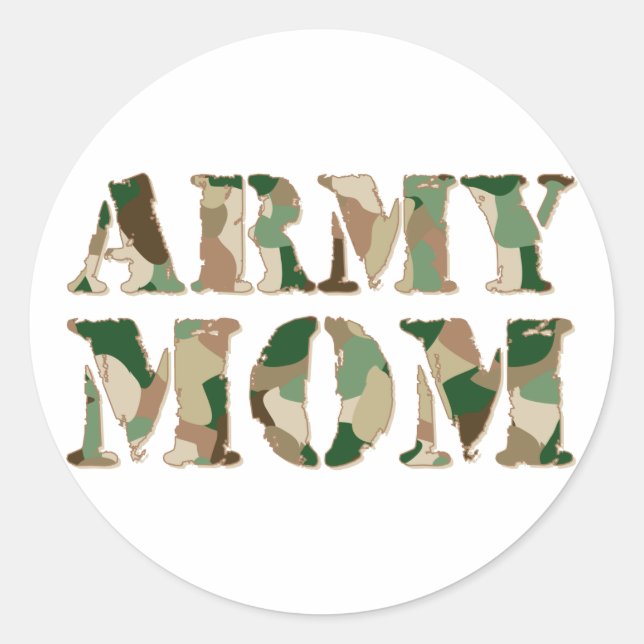 Army Mum camo Classic Round Sticker (Front)
