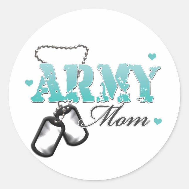 Army Mum Classic Round Sticker (Front)