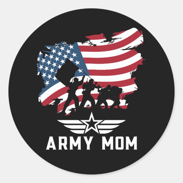Army Mum Classic Round Sticker (Front)
