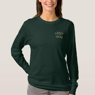Army Mum Military Mother Embroidered Long Sleeve T-Shirt