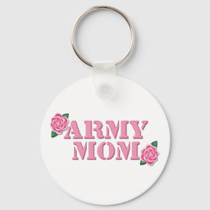 Army Mum Pink Roses Key Ring