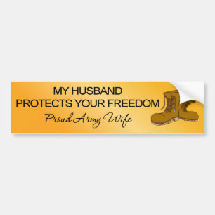 (Army) My Husband Protects Your Freedom Bumper Sticker