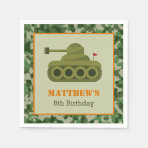 Army Napkins - Boy Birthday Military Soldier Tank