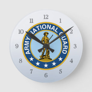 Army National Guard Military Logo Round Clock