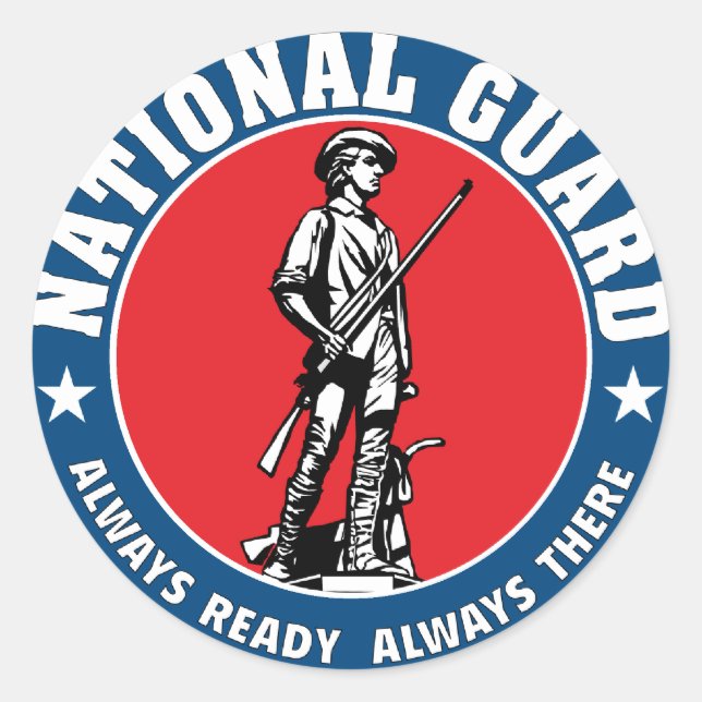 Army National Guard Minuteman Military Logo Classic Round Sticker (Front)