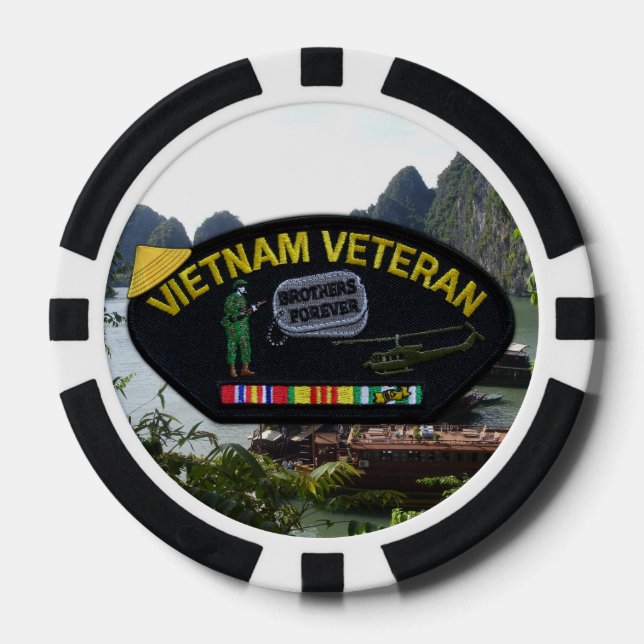 army navy air force marines vietnam nam war vets poker chips (Front)
