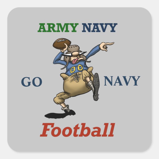 Army Navy Football Humour Sticker (Front)