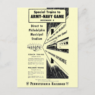 Army-Navy Game Via The Pennsylvania Railroad Postcard
